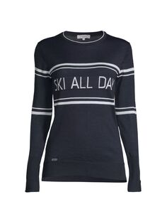 Полосатый лыжный свитер с круглым вырезом All Day L&apos;Etoile Sport, белый