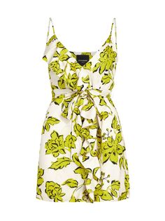 Мини-платье с запахом и цветочным принтом Palm Beach Le Superbe, желтый