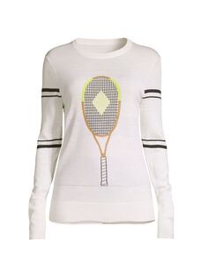 Свитер Racquet из шерсти мериноса L&apos;Etoile Sport, белый