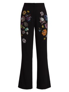 Широкие брюки Mille Fleur с бисером Libertine, черный