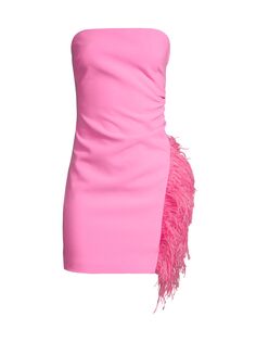 Мини-платье Owens с отделкой перьями LIKELY, розовый