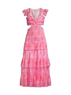 Платье миди Neely со сборками и вырезами LIKELY, розовый
