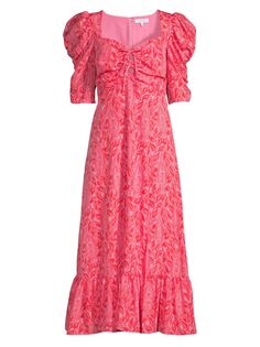 Платье миди с пышными рукавами и цветочным принтом Riana LIKELY