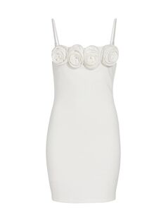 Мини-платье Flor без рукавов с аппликацией Line &amp; Dot, белый