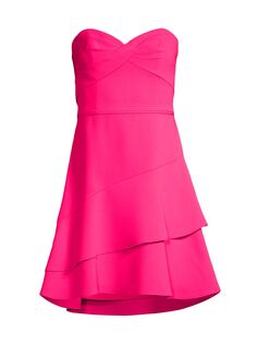Ярусное мини-платье без бретелек Liv Foster, розовый