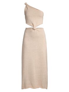 Асимметричное трикотажное платье миди с узлом Elle Line &amp; Dot