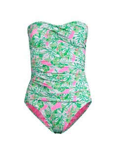 Слитный купальник фламенко Lilly Pulitzer, зеленый