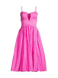 Платье миди трапециевидной формы со складками Liv Foster, розовый