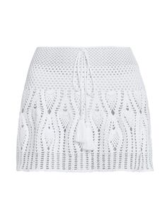Дышащая мини-юбка крючком LOEWE x Paula&apos;s Ibiza Loewe, белый