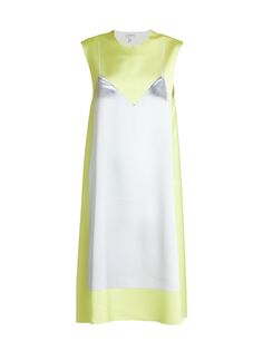 Атласное платье-миди Trompe L&apos;Oeil Loewe, желтый