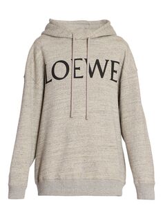 Худи из хлопка с логотипом Loewe, серый