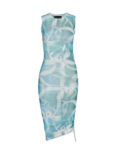 Сетчатое мини-платье Heatwave с рюшами Louisa Ballou, белый
