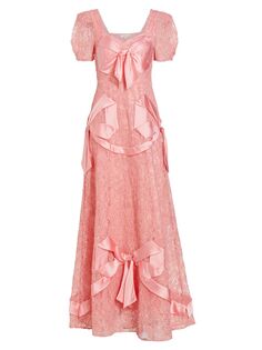 Платье с вышивкой Hilma LoveShackFancy, розовый