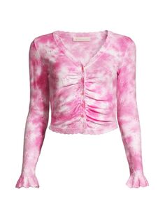 Кардиган Aldridge Tie-Dye Pointelle LoveShackFancy, розовый