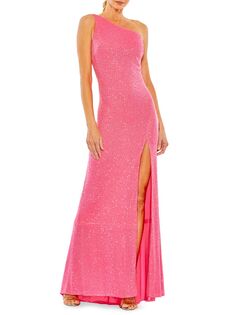 Платье Ieena One с пайетками на одно плечо Mac Duggal, розовый