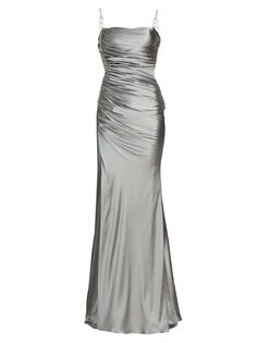 Шелковое платье с бантом MACH &amp; MACH, серый