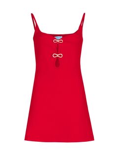 Мини-платье с бантом и вырезами из кристаллов MACH &amp; MACH, красный