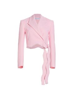Волнистая шерстяная куртка с отделкой кристаллами MACH &amp; MACH, розовый