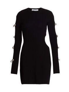 Мини-платье в рубчик с бантом MACH &amp; MACH, черный