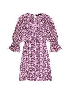 Мини-платье с цветочным принтом Maje, фиолетовый