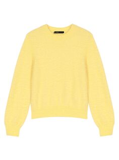 Пушистый свитер с круглым вырезом Maje, желтый