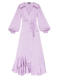 Длинное струящееся атласное платье Maje, фиолетовый