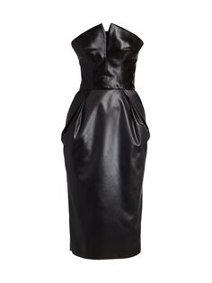 Платье-миди из искусственной кожи Maison Margiela, черный