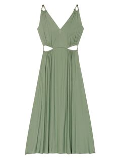 Ажурное платье-миди Maje, зеленый
