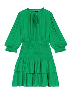 Мини-платье с оборками Maje, зеленый