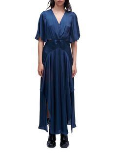 Струящееся платье макси Reniline Maje, синий