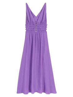 Атласное платье макси Maje, фиолетовый