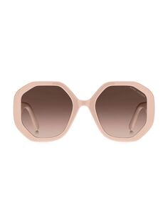 Солнцезащитные очки с геометрическим логотипом 53MM Marc Jacobs, розовый