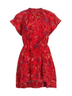Мини-платье Carhue Carol с развевающимися рукавами Maria Cher, красный