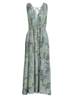 Платье макси с цветочным принтом Zapala Maren Maria Cher, синий