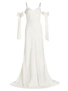 Жаккардовое платье Circe с цветочным принтом и бантом Markarian, белый