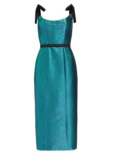 Корсетное платье-миди Acacia с завязками на бретелях Markarian, синий