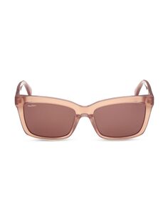Прямоугольные солнцезащитные очки 55 мм Max Mara, коричневый