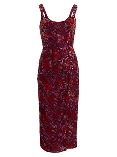 Бархатное платье миди Marla Burnout Markarian, бордовый