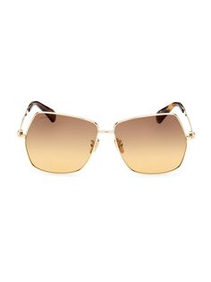 Квадратные солнцезащитные очки 61 мм Max Mara, золотой