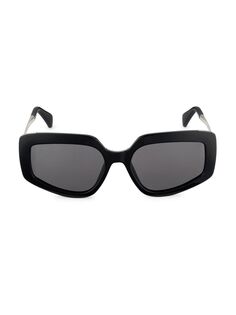 Солнцезащитные очки Design7 55MM с геометрическим рисунком Max Mara, черный