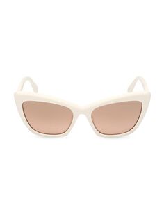 Солнцезащитные очки «кошачий глаз» 57 мм Max Mara, белый