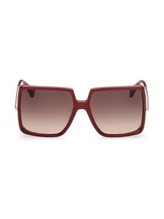 Квадратные солнцезащитные очки 58 мм Max Mara, красный