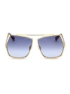 Солнцезащитные очки с геометрическим рисунком 64 мм Max Mara, золотой