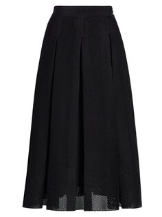 Плиссированная юбка-миди из сетки Bilma Max Mara, черный