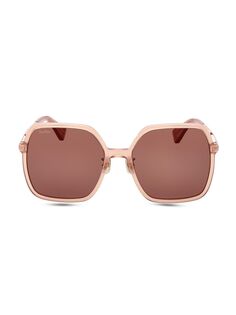 Квадратные солнцезащитные очки 59 мм Max Mara, розовый