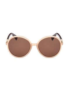 Круглые солнцезащитные очки Emme 58 мм Max Mara, коричневый
