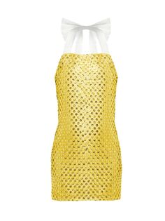 Мини-платье Millie с блестками и бретелькой через шею Mestiza New York, желтый