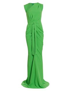 Эхо-драпированное тканое платье Michael Costello Collection, зеленый