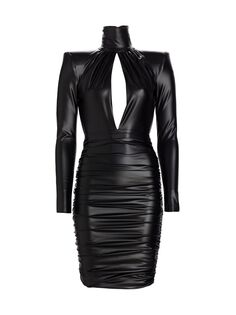 Платье-футляр из искусственной кожи Jackson Michael Costello Collection, черный