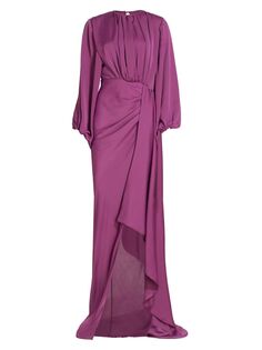 Платье Eden с драпировкой и длинными рукавами Michael Costello Collection